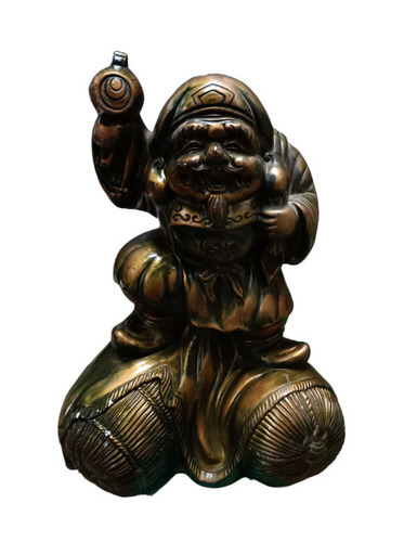 【専用ページ　2点　テコチチ様】明治時代　古備前　七福神　大黒　大黒様 小物入 送料無料】 銀製 大黒天 35g / 武比古 恵比寿 大黒 宝船 置物
