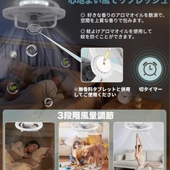 【香り/蚊よけ対応・360°回転】 シーリングファンライト LED の画像