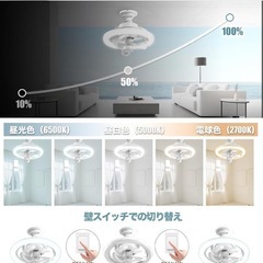 【香り/蚊よけ対応・360°回転】 シーリングファンライト LED の画像