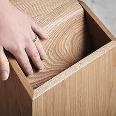 新品　木製ゴミ箱  高級突板使用 回転蓋 MOKUREN モクレ...