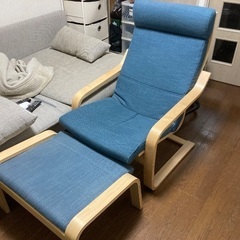一人用ソファ　オットマン付き