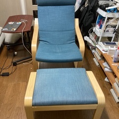 一人用ソファ　オットマン付きの画像