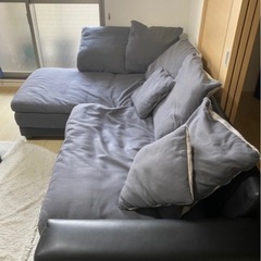 3人掛けL型ソファーの画像