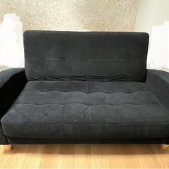二人掛けソファ　ブラック　黒