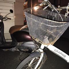 折りたたみ自転車　白の画像