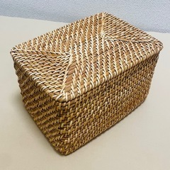 【無印良品】重なるラタン長方形ボックス・フタ付