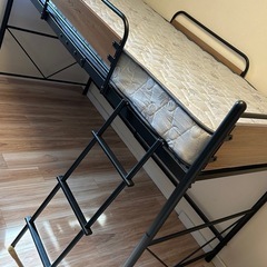 最終値下げ　ロフトベッド　ロータイプ　美品　パイプベッドの画像