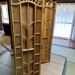 ラタンついたて 藤の衝立 ラタンスクリーン パーテーション 間仕切の画像