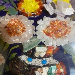 天然石❓お花の額飾り❣️の画像