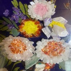 天然石❓お花の額飾り❣️の画像