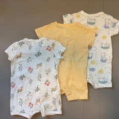 【取引中→受渡予定者決定】ベビー服 新生児 夏服 H&M ロンパース　3点セット　サイズ70 の画像