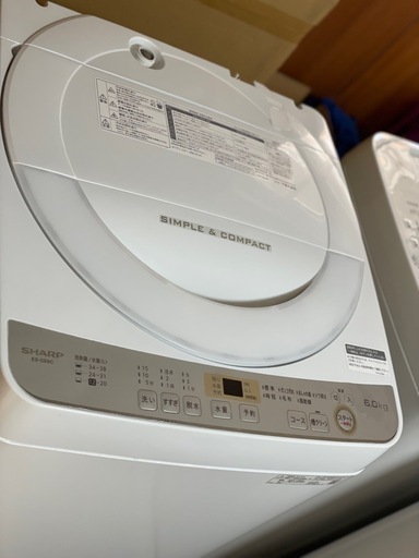 送料・設置込み可　洗濯機　6kg SHARP 2019年【分解クリーニング済み】