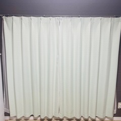 ［再募集]ニトリ　カーテン　ミントグリーン(両開き)