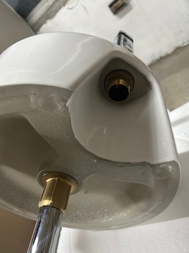 置き型洗面ボウル B001 水栓・排水金具付き 約46cm 訳あり