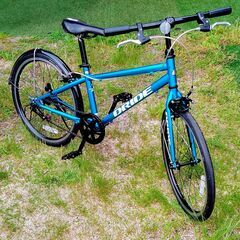 完全レストア済　22インチ　クロスバイク　ジュニア　青色 アサヒ　ドライド　シングルギヤ　子供用自転車　中古品　の画像