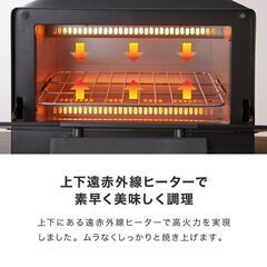 *おしゃれ★ オーブントースター シンプル 可愛い 手軽 高火力 白 他カラー有の画像