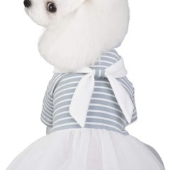 ❤️新品❤️犬服 ペット服 ワンピース リボン付き ボーダー柄 ドレス 可愛い 小型犬 春夏の画像