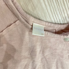 ベビー服 ロンパース くすみピンク 80の画像