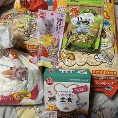 ハムスターケージ　ルーミィグランスペースクリア床材と餌と備品次の画像