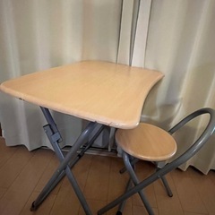 【※取引予定者決定商品！】折りたたみテーブル＆折りたたみイスSET