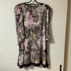 昭和レトロ　チュニック　Soir de Akiko ペイズリー柄五分袖　Aラインの画像