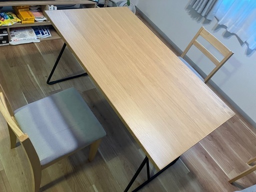【期間限定値下げ】無印良品◎折りたたみテーブル◎幅120オーク材◎椅子付き