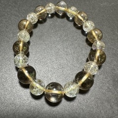 ゴールデンオーラ水晶10mm &クラックアクアオーラ水晶8mmブ...