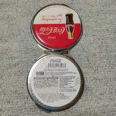 コカコーラ　メタリックフレームタイプ　　コンパクトミラー　【超美品】の画像