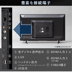 【訳あり】65型 4K対応 液晶テレビ 65UB10PB の画像