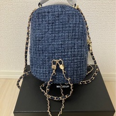 シャネル チェーン ミニ リュック ブルー 会員ギフト 美品 バックパック シャネル ミニリュック ブルー チェーン 会員ギフト 美品 バック