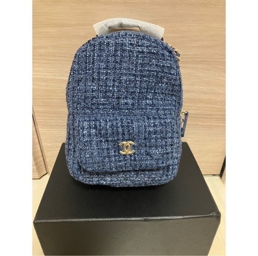 シャネル ミニリュック ブルー チェーン 会員ギフト 美品 バックパック