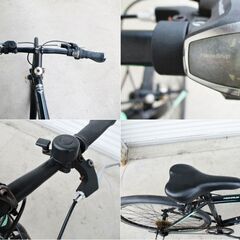 相互自転車　クロスバイク　モーラス　700C　MOR700C-6　動作良好　ブラック×グリーン　サイクリング　6段変速　Sogocycle　引き取り歓迎の画像