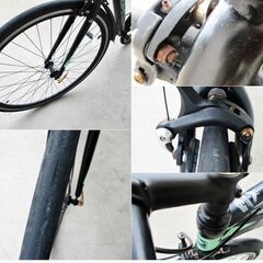 相互自転車　クロスバイク　モーラス　700C　MOR700C-6　動作良好　ブラック×グリーン　サイクリング　6段変速　Sogocycle　引き取り歓迎の画像