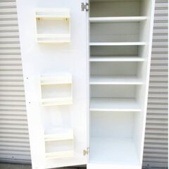 キッチン　収納 キッチンストッカー 隙間収納 引き出して使えるワゴン(キャスター付き) 幅45cm　整理棚　おしゃれ　ホワイト　シンプルの画像
