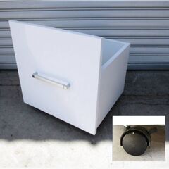 キッチン　収納 キッチンストッカー 隙間収納 引き出して使えるワゴン(キャスター付き) 幅45cm　整理棚　おしゃれ　ホワイト　シンプルの画像