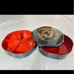 Kansai重箱セット 黒赤仕切り 皿付き カンサイ・新品、未使用の画像