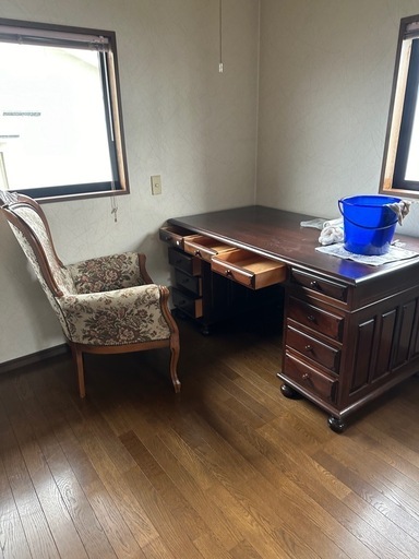 インテリア社長机と高級椅子セット事務用 デスク 両サイド 引き出しあり テーブル 学習机 ゲーミングデスク としても