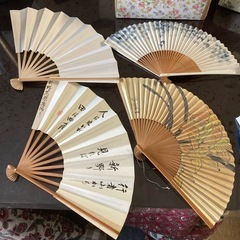 4つまとめてレトロな扇子　センス