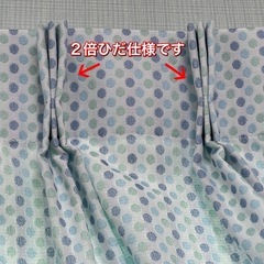 水色ドット柄　カーテン　レースカーテン　セットの画像