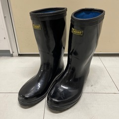 黒ゴム長靴（25.5cm/EEE）防水・滑り止め付き！  