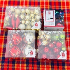 【豪華セット】ニトリ180cmクリスマスツリー LEDライト　オーナメントの画像