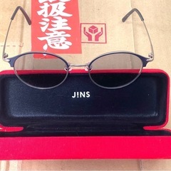JINSメガネ　レンズ度有り・色付き・ケース付き　の画像