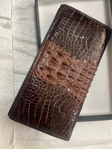 クロコダイル 長財布 ブラウン ワニ革