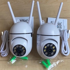 「2」スマホ連動！360°回転 WiFiカメラ 双方向通話 動体...