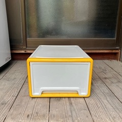（61）衣類　小物　おもちゃ収納ケース　イエロー×ホワイト