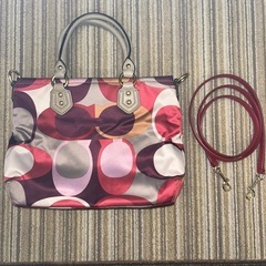 COACH コーチ アシュレイ スカーフプリント ミニトート F22504【中古品】の画像
