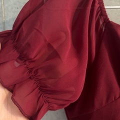 赤い　ブラウス　韓国製　mサイズの画像