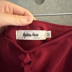 赤い　ブラウス　韓国製　mサイズの画像