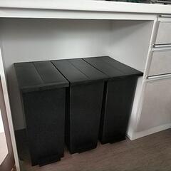 両開きダストボックス　ゴミ箱(黒色)