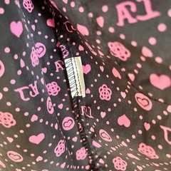 ランドセル／リュック対応　レインコート 雨具　カッパ　140 ブラック×ピンク　黒×ピンク　ガーリー　かわいい　の画像